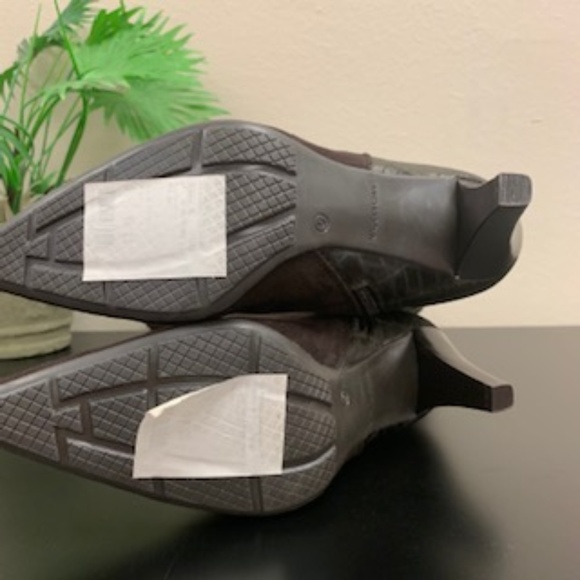 Chocolate Suede/Reptile Knee Length Boots (NWOT) - Picture 6 of 7